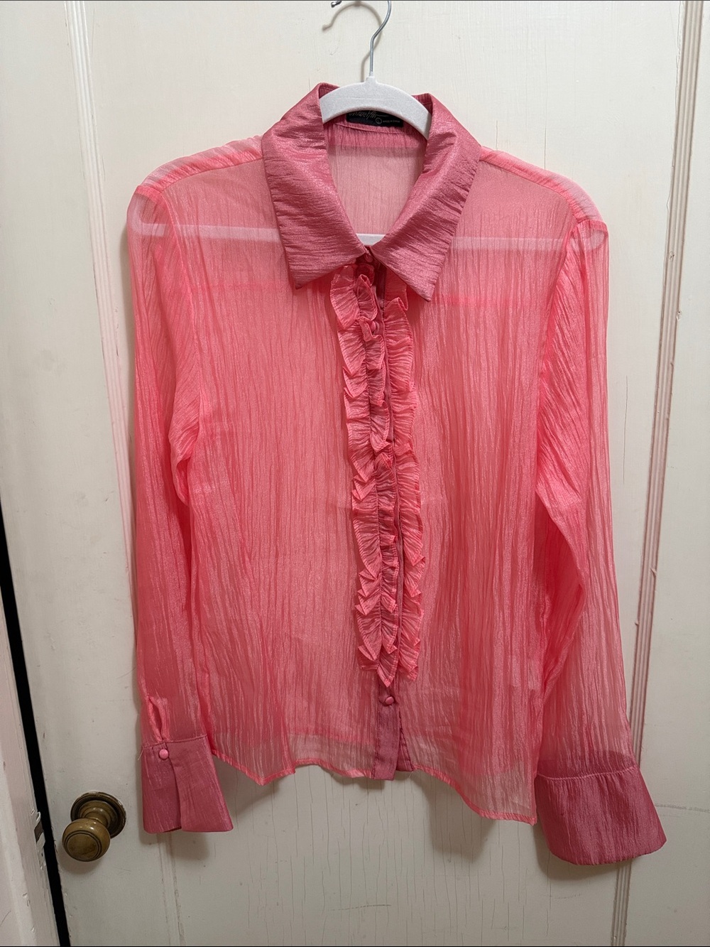 Pink Ruffled Women's Top - Picture 9 of 9